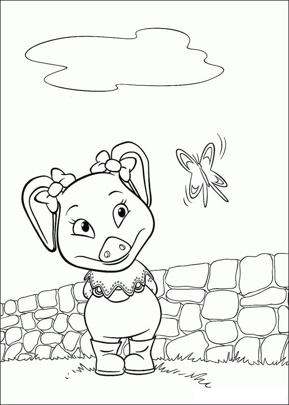 Plansa de colorat cu Aventurile lui Piggley 54 50